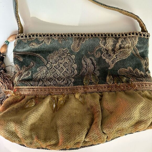 Vintage Sharif Tapestry Shoulder Bag with Beaded Tassels - Picture 12 of 16